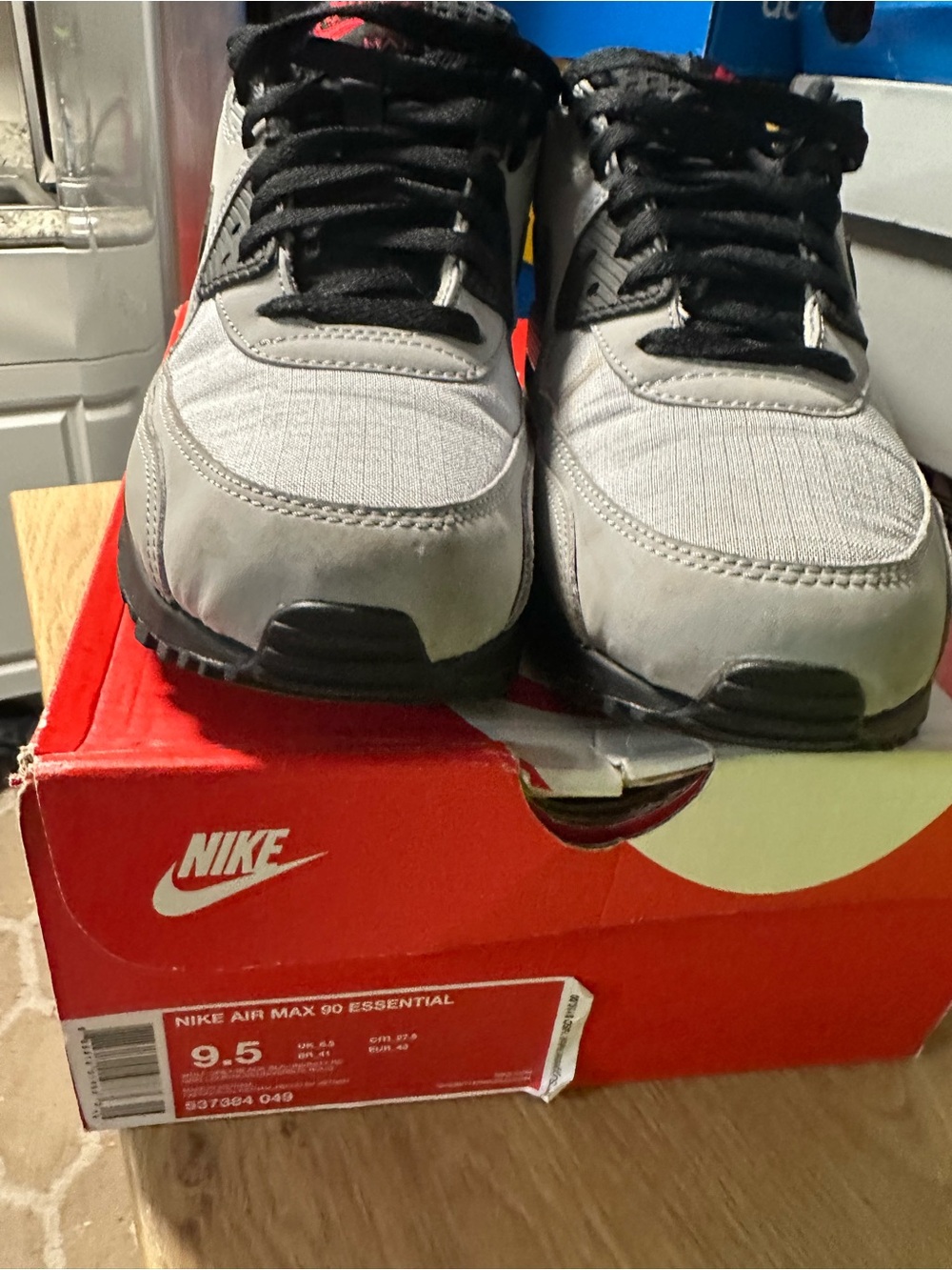 Nike Air Max Men's Gray, Black & Red Sneakers